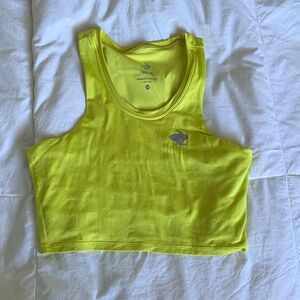Rabbit Women's Yellow Crop Hop Sports Bra with cell phone pocket